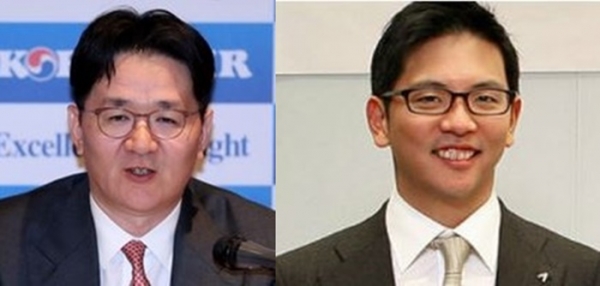 조원태 대한항공 사장(왼쪽), 박세창 아시아나IDT 대표이사 사장(오른쪽).